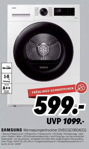 MEDIMAX SAMSUNG Wärmepumpentrockner DV81CGCOBOAEEG Angebot