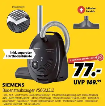 MEDIMAX SIEMENS Bodenstaubsauger VS06M312 Angebot