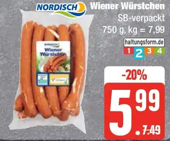 Edeka NORDISCH Wiener Würstchen 750 g Angebot