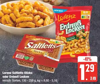 Edeka Lorenz Saltletts Sticks oder Erdnuß Locken 130-250 g Angebot