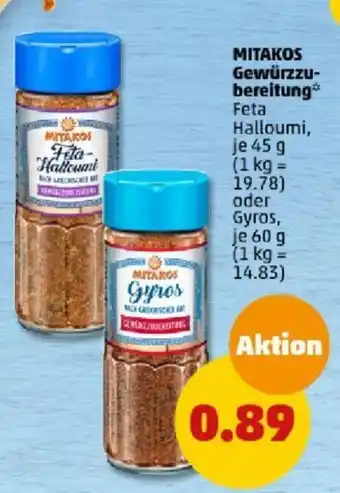 PENNY MITAKOS Gewürzzu- bereitung 450 oder Gyros 60 g Angebot