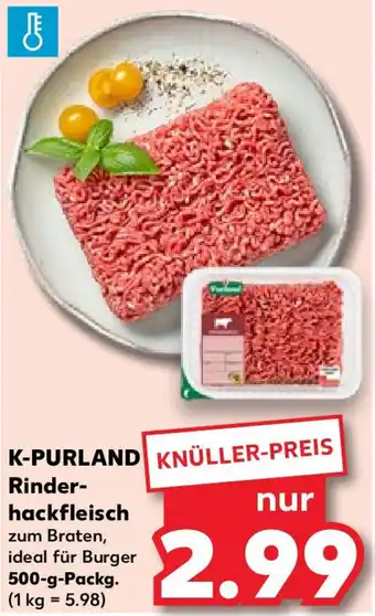 Kaufland K-PURLAND Rinder- hackfleisch 500 g Packg. Angebot