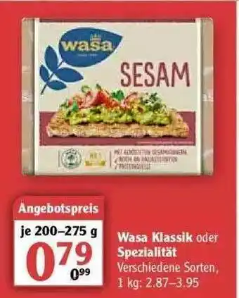 Globus Wasa Klassik Oder Spezialität Angebot