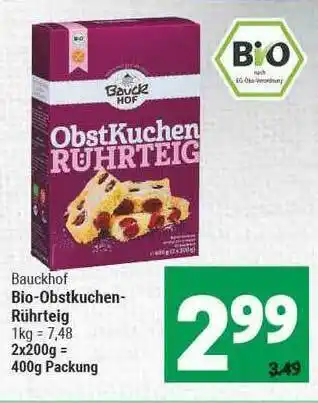 Marktkauf Bauckhof Bio-obstkuchen Rührteig Angebot