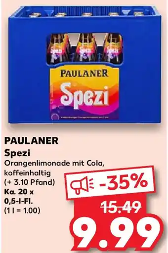 Kaufland PAULANER Spezi Ka. 20x0,5 L-Fl. Angebot