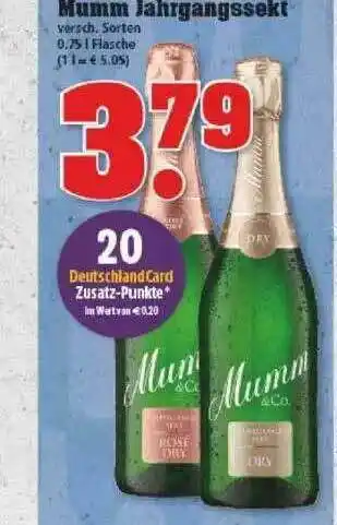 trinkgut Mumm Jahrgangssekt Angebot