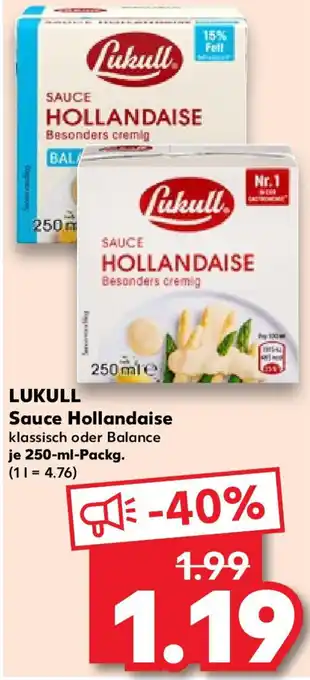 Kaufland LUKULL Sauce Hollandaise 250 ml Packg. Angebot