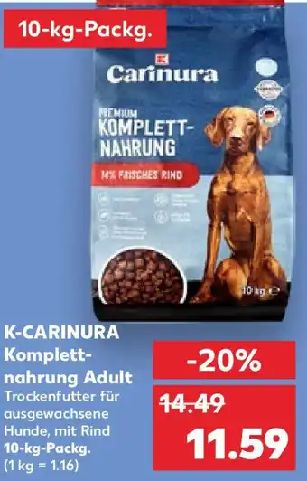 Kaufland K-CARINURA Komplettnahrung Adult 10 kg Packg. Angebot