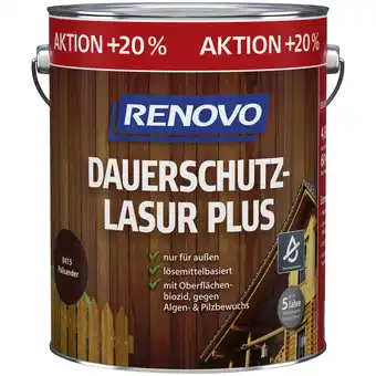 Hagebau RENOVO Dauerschutzlasur seidenglänzend PLUS, palisander, 4,8 l - braun Angebot