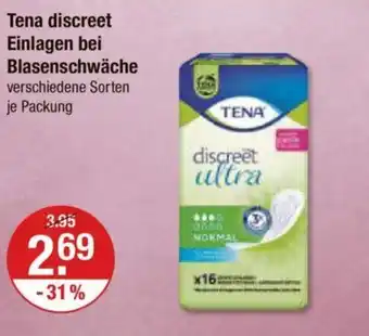 V Markt Tena discreet Einlagen bei Blasenschwäche Angebot