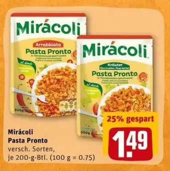 REWE PETZ Mirácoli Pasta Pronto 200g Angebot