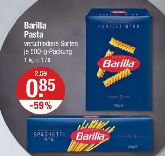 V Markt Barilla Pasta je 500-g-Packung Angebot