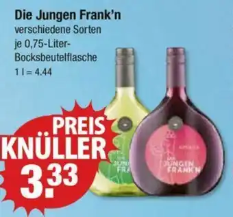 V Markt Die Jungen Frank'n je 0,75-Liter- Bocksbeutelflasche Angebot