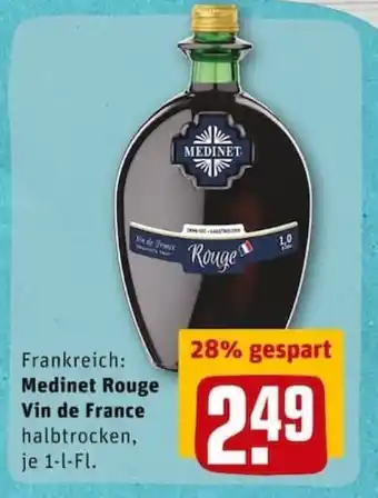 REWE PETZ Medinet Rouge Vin de France 1L Angebot