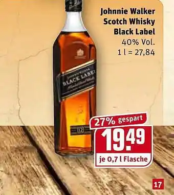 REWE Johnnie Walker Scotch Whisky Black Label Angebot