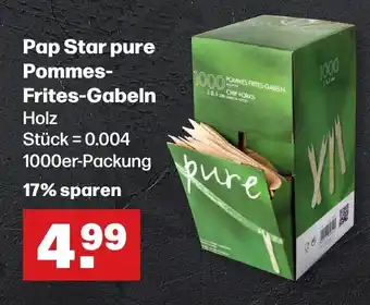 Handelshof Pap Star pure Pommes- Frites-Gabeln Holz 1000er-Packung Angebot