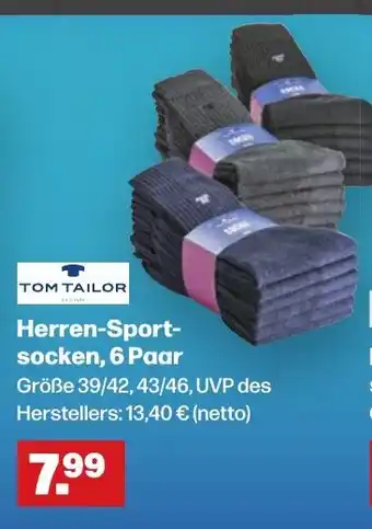 Handelshof TOM TAILOR Herren-Sport- socken, 6 Paar Angebot