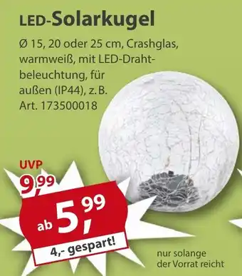 Sonderpreis Baumarkt LED-Solarkugel Angebot