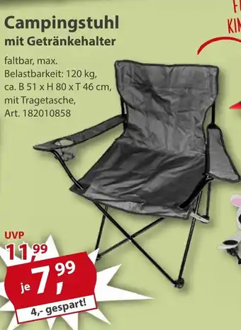 Sonderpreis Baumarkt Campingstuhl mit Getränkehalter Angebot