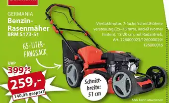 Sonderpreis Baumarkt GERMANIA Benzin- Rasenmäher BRM S173-51 Angebot