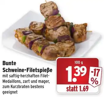 Wasgau Bunte Schweine Filetspieße 100g Angebot