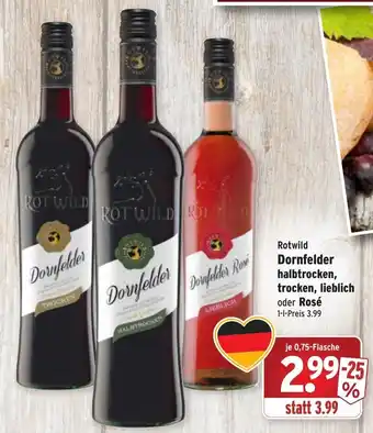 Wasgau Rotwild Dornfelder halbtrocken, trocken, lieblich oder Rose 0,75L Angebot