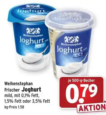 Wasgau Weihenstephan Frisches Joghurt 500g Becher Angebot