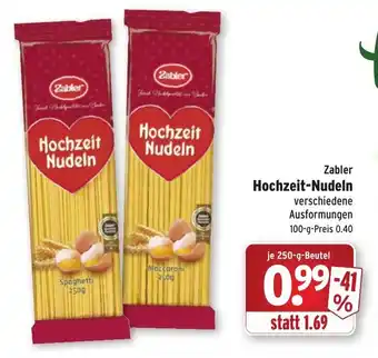 Wasgau Zabler Hochzeit Nudeln 250g Beutel Angebot