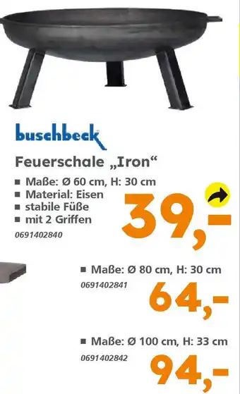 Globus Baumarkt buschbeck Feuerschale „Iron" Angebot