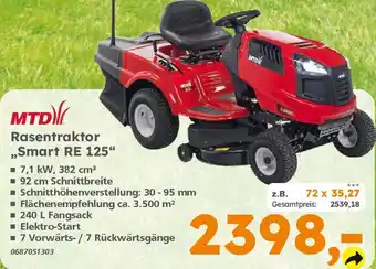 Globus Baumarkt MTD Rasentraktor ,,Smart RE 125" Angebot