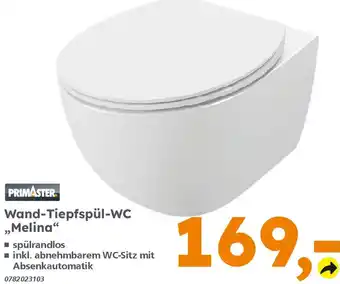 Globus Baumarkt PRIMASTER Wand-Tiepfspül-WC „Melina“ Angebot