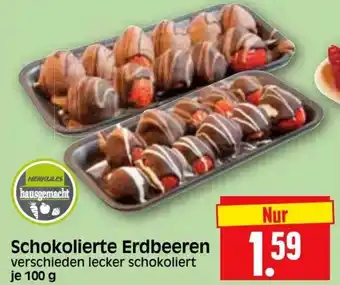 Edeka Herkules Schokolierte Erdbeeren 100g Angebot