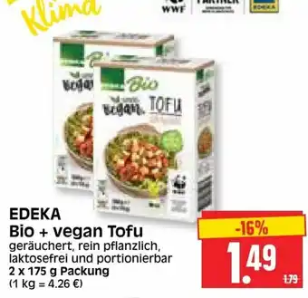 Edeka Herkules Edeka Bio+vegan Tofu geräuchert 2x175g Angebot