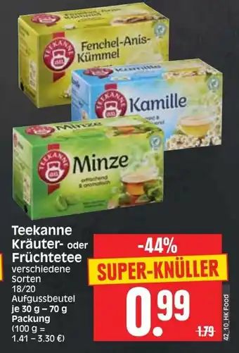 Edeka Herkules Teekanne Kräuter oder Früchtetee 30-70g Angebot