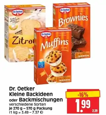 Edeka Herkules Dr. Oetker Kleine Backideen oder Backmischungen 270-570g Angebot