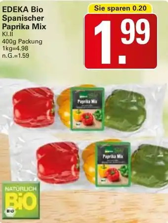 WEZ EDEKA Bio Spanischer Paprika Mix 400 g Packung Angebot