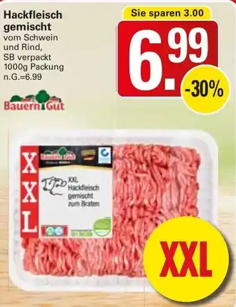 WEZ Bauern Gut Hackfleisch gemischt 1000 g Packung Angebot