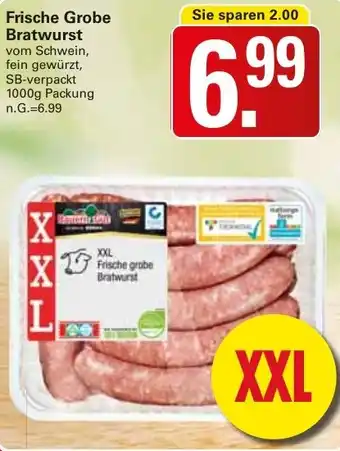 WEZ Frische Grobe Bratwurst 1000 g Packung Angebot