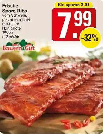 WEZ Bauern Gut Frische Spare-Ribs 1000 g Angebot