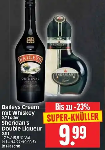 Edeka Herkules Baileys Cream mit Whiskey 0,7L oder Sheridan's Double Liqueur 0,5L Angebot