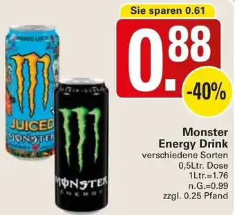 WEZ Monster Energy Drink 0,5Ltr. Dose Angebot