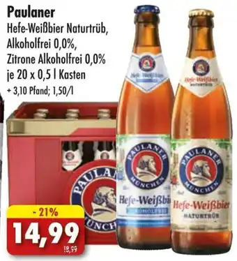 Lösch Depot Paulaner Hefe-Weißbier Naturtrüb 20x0,5 L Kasten Angebot