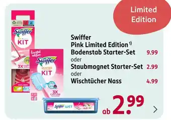 Rossmann Swiffer Pink Limited Edition Bodenstab Starter-Set Angebot