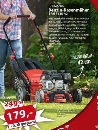 Sonderpreis Baumarkt GERMANIA Benzin-Rasenmäher BRM P135-42 Angebot