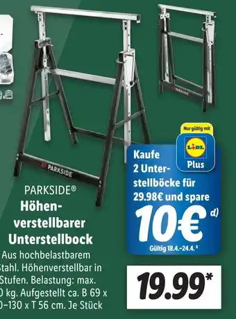 Lidl PARKSIDE Höhen- verstellbarer Unterstellbock Angebot