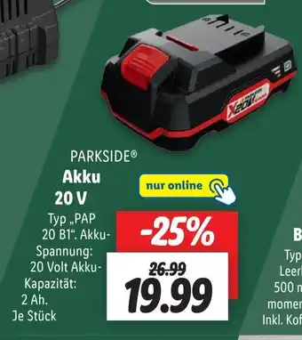 Lidl PARKSIDE Akku20 V Angebot