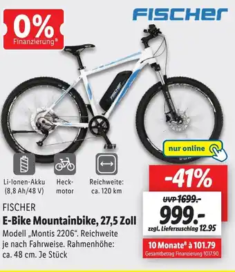 Lidl FISCHER E-Bike Mountainbike, 27,5 Zoll Angebot