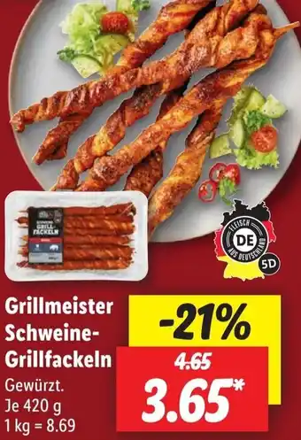 Lidl Grillmeister Schweine Grillfackeln 420 g Angebot