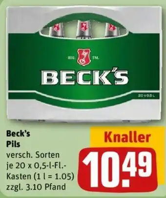 REWE Kaufpark Beck's Pils 20x0,5 L-Fl. Kasten Angebot