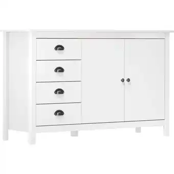 ManoMano Bonnevie - Sideboard Kommode - Küchenschrank Hill Weiß 130x40x80 cm Massivholz Kiefer BV619889 Angebot